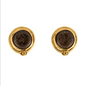 Vintage Chanel Resin CC clip on Earrings